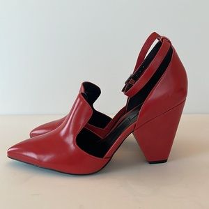 Charles and Keith Red Mules